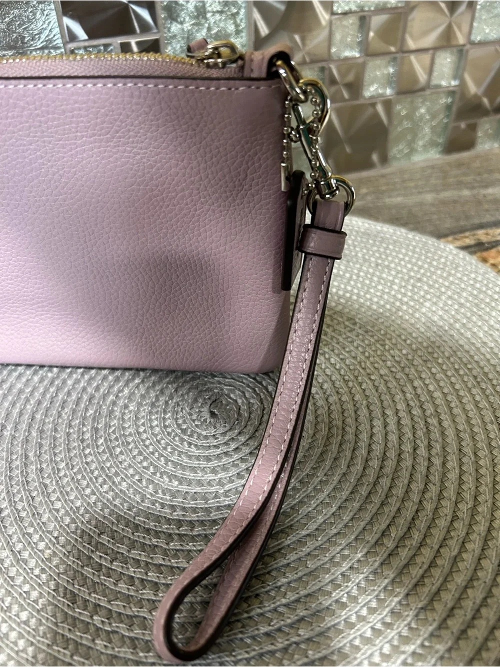 Coach mauve pebbled